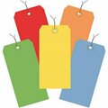 Officespace 13 Point Shipping Tags - Pre-Wired -1000pk - Assorted Colors - 4.75 x 2.38 in. OF2821632